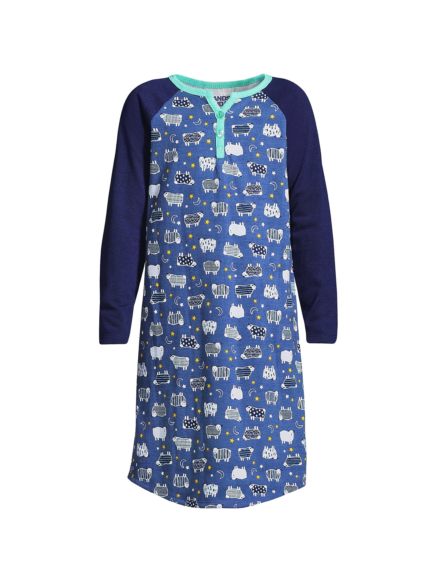 Lands' End Girls Long Sleeve Jersey Nightgown