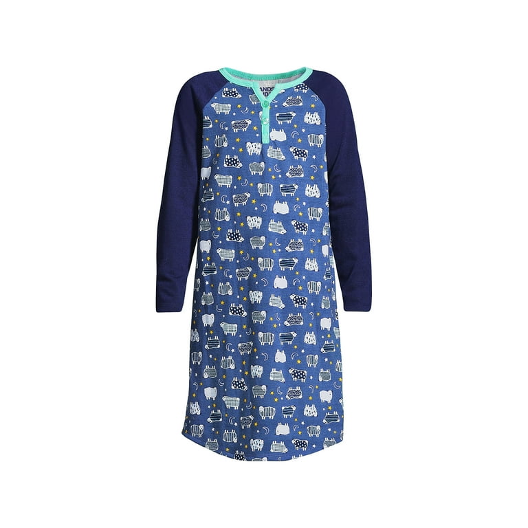 Lands End Girls Long Sleeve Jersey Nightgown Walmart