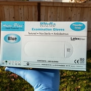 Nitrile Exam Gloves, Powder Free, Small Size 100 Counts, Latex Free, Blue Color, Textured, Non-Sterile, Ambidextrous. CE, ISO13485 Certified