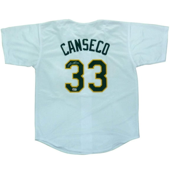 Jose Canseco Autographed Oakland (White #33) Custom Jersey- JSA