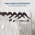 thumbnail image 3 of Ganchos de Madera Premium Serenelife, Ahorradores de Espacio, Resistentes, con Gancho Metálico Giratorio de 360°, para Abrigos, Pantalones y Vestidos, Marrón, Pack 50, 3 of 7