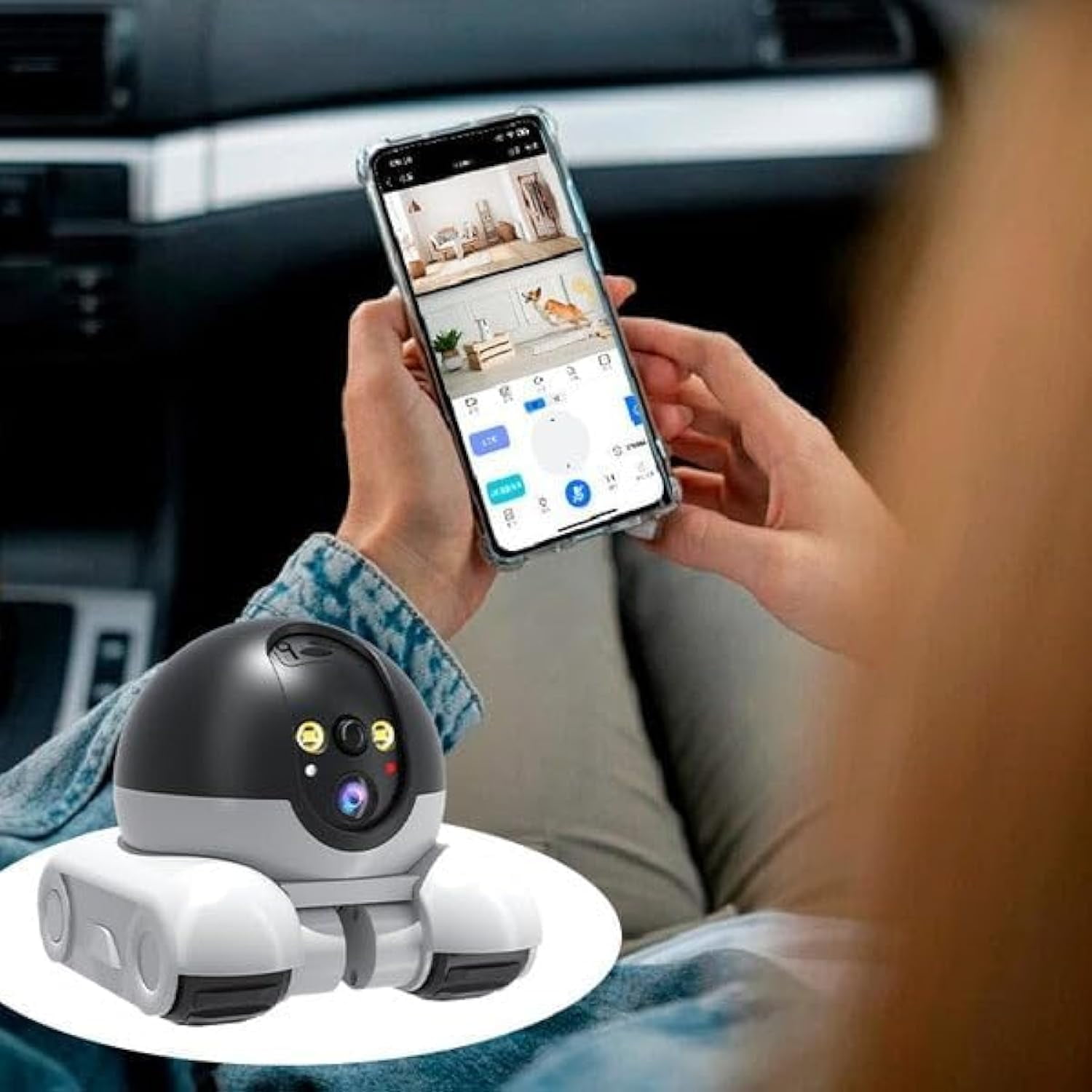 Patrol Buddy Robot Camera, Patrol Buddy Pet Camera, Robot Cameras on Wheels, 2025 New Indoor Movable Security Monitor with App Remote Control, with 2-Way Talk, Night Vision, for Cats Dogs (+32G)