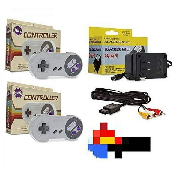SNES Bundle 2 Controllers AC Adapter Power Cord & AV Cable Super Nintendo