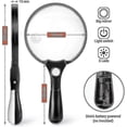 thumbnail image 4 of Extra Large Led Handheld Magnifying Glass With Light - 2x 4x 25x Lens Zoom Lightweight Shatterproof Magnifiers-LI, 4 of 4