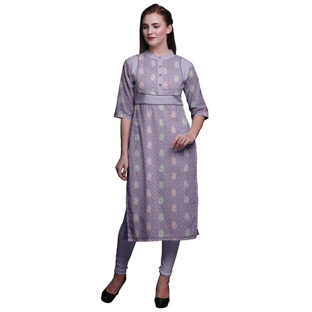 Bimba Kurtis Droits pour Femmes Kurti Longue Imprimée Robe Haut Indien