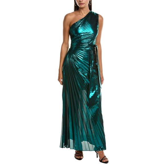 Milly womens  Estelle Pleated Maxi Dress, 6, Green