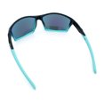 thumbnail image 6 of SA106 Sport Wrap Sunglasses UV400 Mirror Lens Lightweight Active Eyewear Black Teal Frame - Orange Mirror Lens, 6 of 7