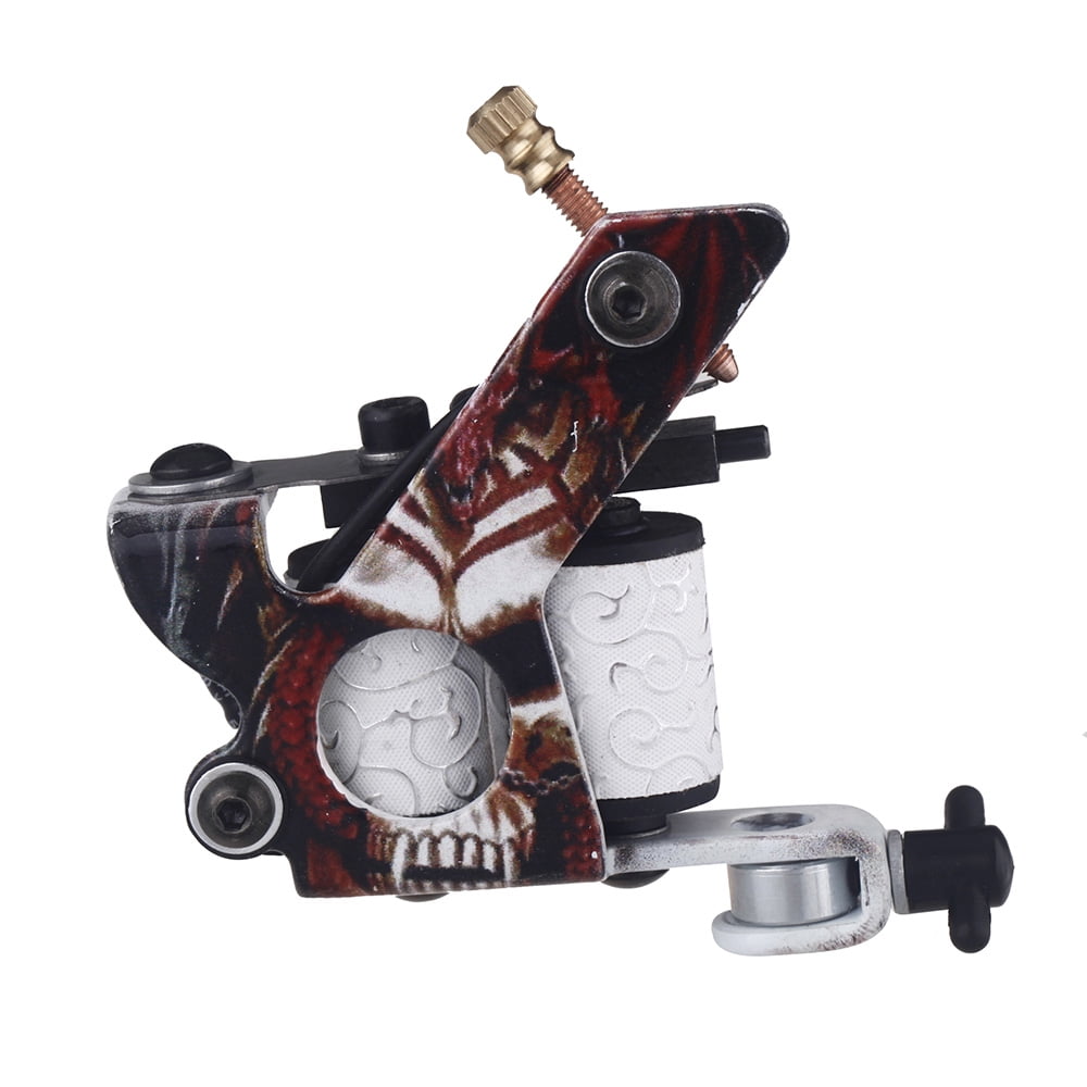 Buy New Pro Tattoo Machine Shader Liner 10 Wrap Coils Free Spring Multicolour Senior Cast Iron