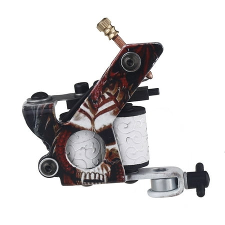New Pro Tattoo Machine Gun Shader Liner 10 Wrap Coils Free Spring Multicolour Senior Cast (Best Places For Tattoos Guys)