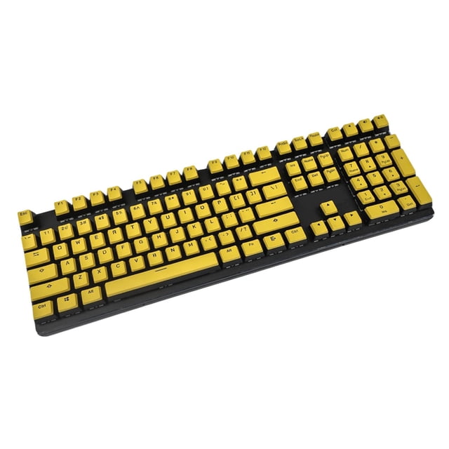 Juego de teclas PBT Pudding retroiluminado Macarena Amarillo Negro