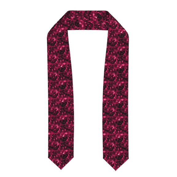 Fuzoiu Burgundy Tie Dye Print Graduation Sash,Graduation Stole,Unisex Adult Graduation Stole Shawl 91" Long,for Academic Commencements Shawl-Flattened