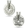 thumbnail image 3 of Men's Stainless Steel Compass Necklace - Psalm 25:4-5 by Shields of Strength, 3 of 3