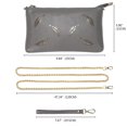 thumbnail image 4 of UTO Small Crossbody Clutch Purse for Women Genuine Leather Ladies Wristlet Wallet Handbag for Daily Traval(Hollow Grey), 4 of 6