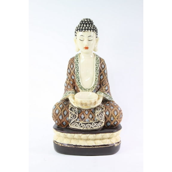 Brown Buddha Tealight Candle Holder Statue, Bodhisattva Theme