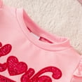 thumbnail image 6 of Fsqjgq Baby Girl Clothes Valentines Day Outfit Long Sleeve LOVE Sequin Embroidered Sweatshirt Jogger Pants 2Pcs Toddler Girls Clothing Sets 3Y, 6 of 9