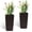 04 + Brown + 2pcs/carton+3, variant on Set of 2 22 Inch Faux Rattan Tall Planters Outdoor Indoor Automatic Watering Flower Pots with Water Level Monitor White