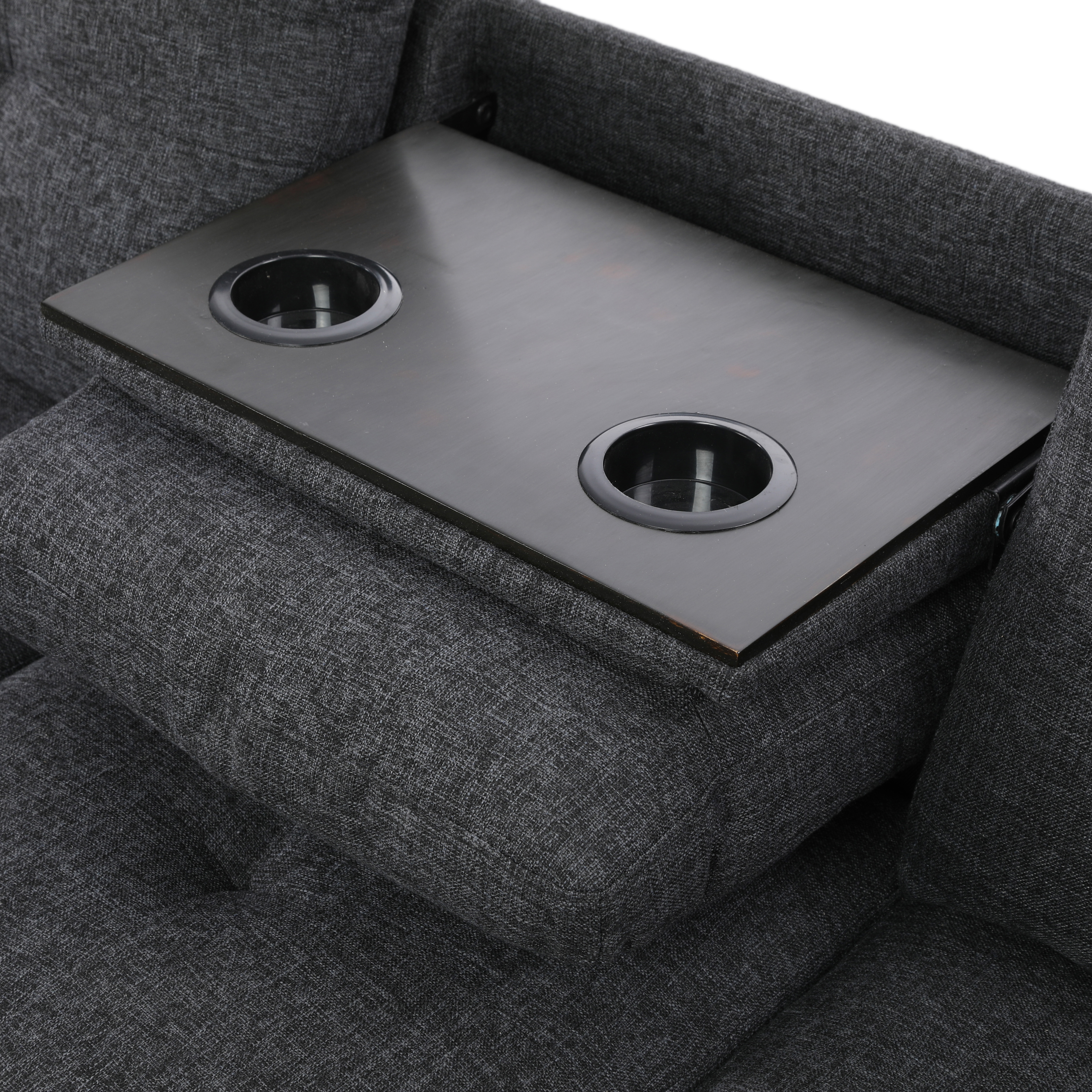 Sectional Sofa Couch, L Shaped Sofas with Ottoman Sectional Couches for Living Room, Apartment, Studio, Office, Linen, Black