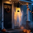 thumbnail image 5 of Large Hanging Swing Ghost Halloween Decor with Remote Control, Waterproof LED Light Up Ornament, 8 Lighting Modes Indoor Outdoor Yard Porch Haunted House Decoration, 5 of 7