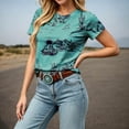 thumbnail image 2 of Arlun Western Cowgirl Printed T Shirts for Women Classic Crew Neck Short Sleeve Lightweight Going out Tops Casual Styling and Versatile Country Music Graphic Tee 2026 6-Green XL, 2 of 6