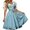 Light Blue, variant on Womens Traditional Bavarian Dirndl Dress Square Neck Sleeveless Gown with Apron
