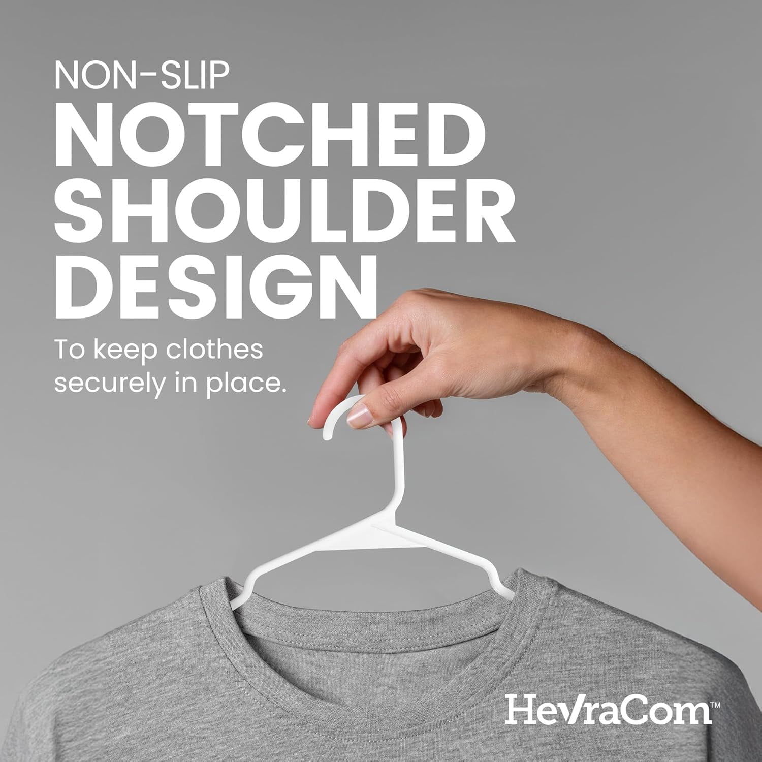 HevraCom 50-Pack Family Plastic Clothes Hangers White