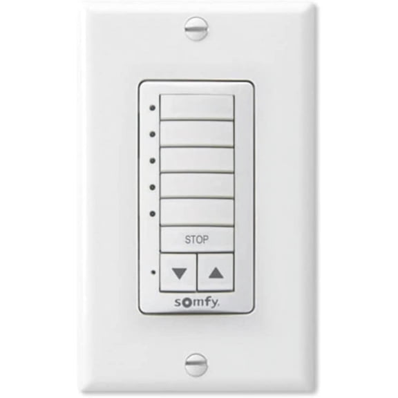 Somfy 1810813 DecoFlex WireFree RTS Wall Switch 5 Channel White