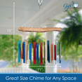 thumbnail image 4 of Blue Handworks Retro Colors Glass & Driftwood Chime - Sandblasted Glass and Found Wood Handcrafted Wind Chime for Outdoor and Garden Décor, 4 of 6
