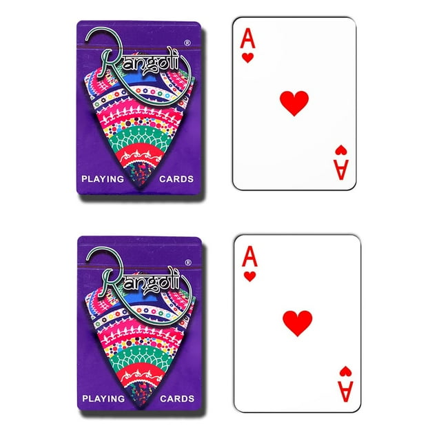 Rangoli Premium Plastic Coated Playing Cards Purple Colour Pack Of 2 | For Adult - Bridge Size, Regular Index | Playing Cards Are Highly Durable & Long-Lasting | Use For Party & Game | Playing Cards