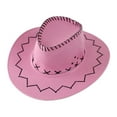 thumbnail image 4 of Celivon Kids Pink Cowgirl Hat Vintage Western Casual Riding Wide Brim Travel Loose Cap Outdoor Camping Hat, 4 of 4