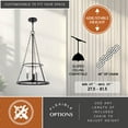 thumbnail image 5 of Rochester 3-Light 16.25 in. Wide Matte Black Industrial Cone Pendant with Clear Glass Shade, Adjustable Height, Hanging Ceiling Chandelier Fixture for Dining Table Entryway Bedroom Island Foyer, 5 of 12