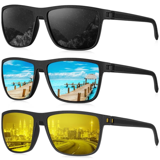 Gafas de sol KALIYADI polarizadas ligeras con visión nocturna para hombre