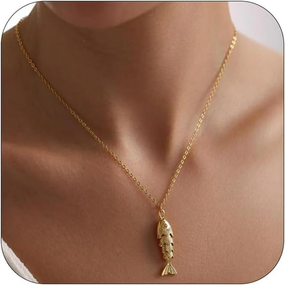 Gold Professional Fish Pendant Necklaces For Women Dainty Adjustable Beach Lucky Fish Necklaces Sought-after Summer Beach Jewelry[s871]