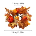 thumbnail image 3 of geerera Fall Harvest Candle Ring with Pumpkin & Maple Leaves, Artificial Thanksgiving Wreath for Pillar Candles, Rustic Autumn Tabletop Centerpiece for Home, 11", 3 of 6