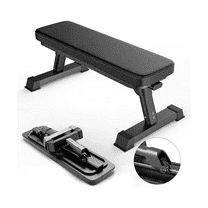 Finer Form Gym Quality Foldable Flat Bench for Multi-Purpose Weight Training and Ab Exercises