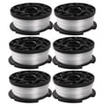 thumbnail image 1 of 6 carretes de repuesto de hilo de nailon para cortacésped, compatibles con BLACK DECKER (negro), 1 of 7