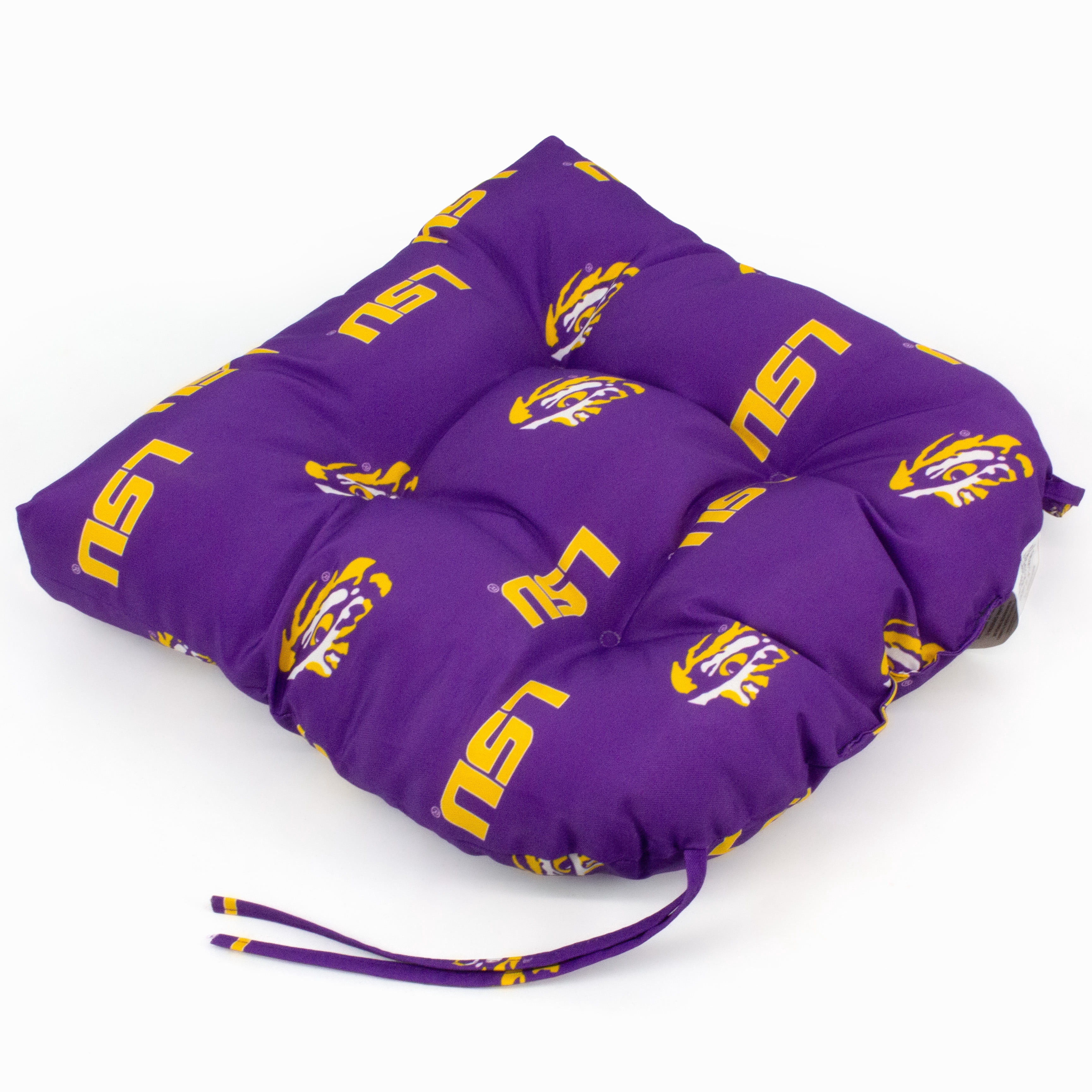 College Covers LSU Tigers Patio Seat D Cushion 20" x 20", 2 Tie Backs