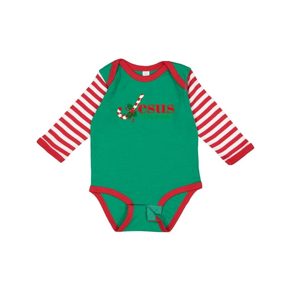 Inktastic Candy Cane Jesus Boys or Girls Long Sleeve Baby Bodysuit