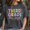 thumbnail image 4 of Third Grade Teacher Comfort Colors Shirt, Personalized Teacher Name Graphic Tee, Back to School Classroom Gift, 4 of 6