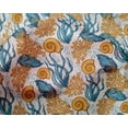 thumbnail image 5 of oneOone Silk Tabby Teal Blue Fabric Sea Shells Ocean Craft Projects Decor Fabric Printed By The Yard 42 Inch Wide, 5 of 6
