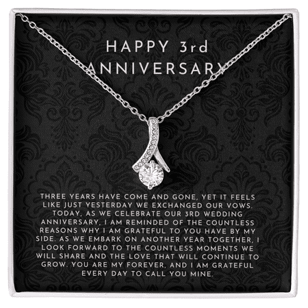 3 Year Anniversary For Wife Necklace A Meaningful Necklace Perfect For Anniversaries Birthdays Valentine Version 721, White Alluring Necklace