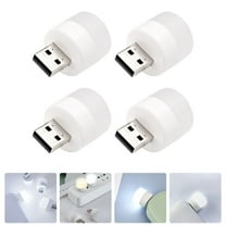 FENGGUIQU 4-Pack USB Plug-in Night Light, White Portable Small Bedroom Lamp, Energy Saving LED Lighting