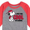 thumbnail image 3 of Peanuts - Snoopy - I Put the Cool in School - Toddler & Youth Raglan Graphic T-Shirt, 3 of 7