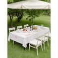 thumbnail image 3 of Easter Bunny Outdoor Tablecloth - 52x70 Inch Rectangle Dining Table Cover, Pink Eggs Cute Rabbits Cartoon Waterproof Outdoor Table Cloth with Umbrella Hole & Zipper for Picnic/Patio/Party, 3 of 7