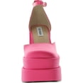 thumbnail image 3 of Steve Madden Charlize Pink Satin Block Heel Ankle Strap Square Toe Fashion Pumps (Pink Satin, 7), 3 of 3