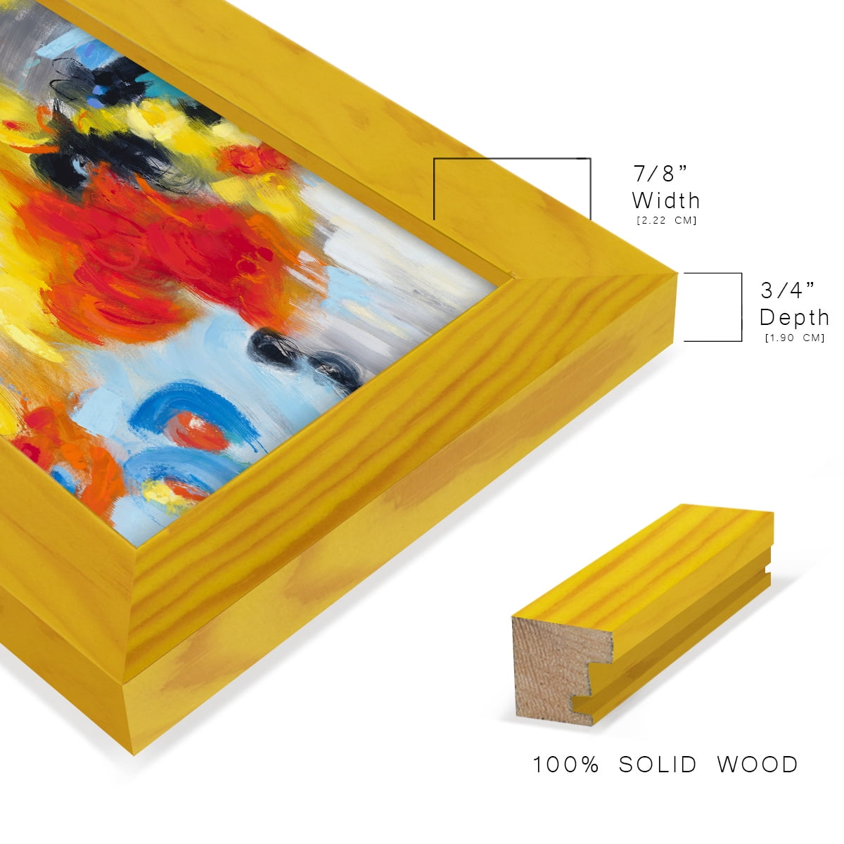 In the Loop I -Framed Print w/glass-Sunflower Yellow