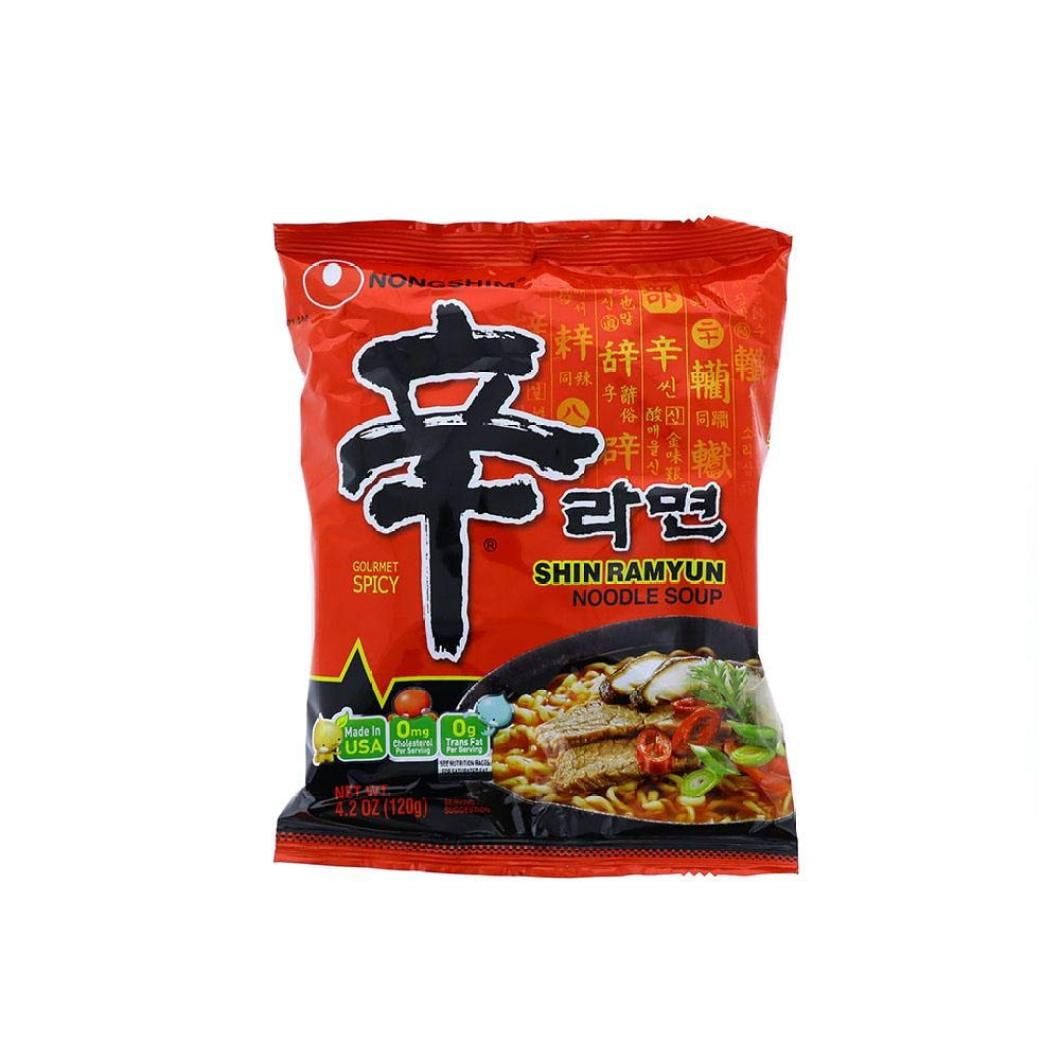 Nongshim Shin Ramyun Gourmet Spicy Noodle Soup - 4.2 oz Each Packet (18 Pack)