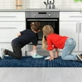 thumbnail image 5 of Kitchen Rugs and Mats Non Skid Washable Set of 2,Boho Moroccan Modern Farmhouse Faded Bohemian Runner Rug with Rubber Backing for Kitchen Decor and Accessories (Dark Blue 17"x47"+17"x30"), 5 of 6