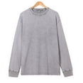 thumbnail image 5 of UVEASISHA Baggy Tops for Men Long Sleeve Solid Crew Neck T Shirt Vintage Streetwear T-Shirt Gray L, 5 of 7