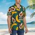 thumbnail image 3 of Gukieu Banana And Avocado Print Men's Short-sleeved Shirts, Button-down Lapel Hawaiian Shirts, T-shirts, Beach Vacation Summer Casual Wear,Small, 3 of 7