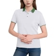 thumbnail image 2 of Hfnxid Women's Short Sleeve Shirt Collared Versatile Office T-Shirt Lightweight Solid Color Business Blouse Casual Stretch Tennis Tee White XXL, 2 of 7